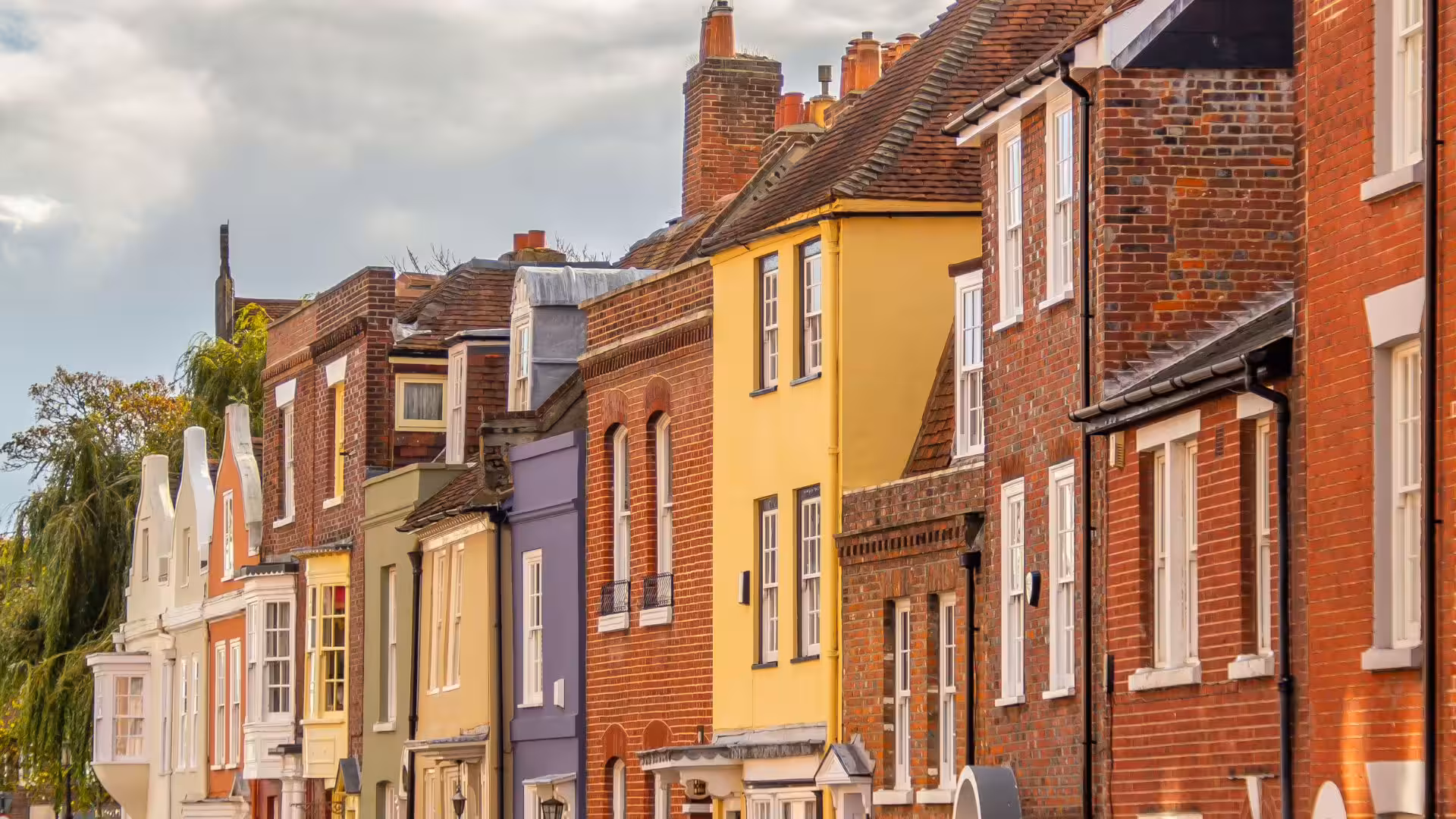 colourful row of houses